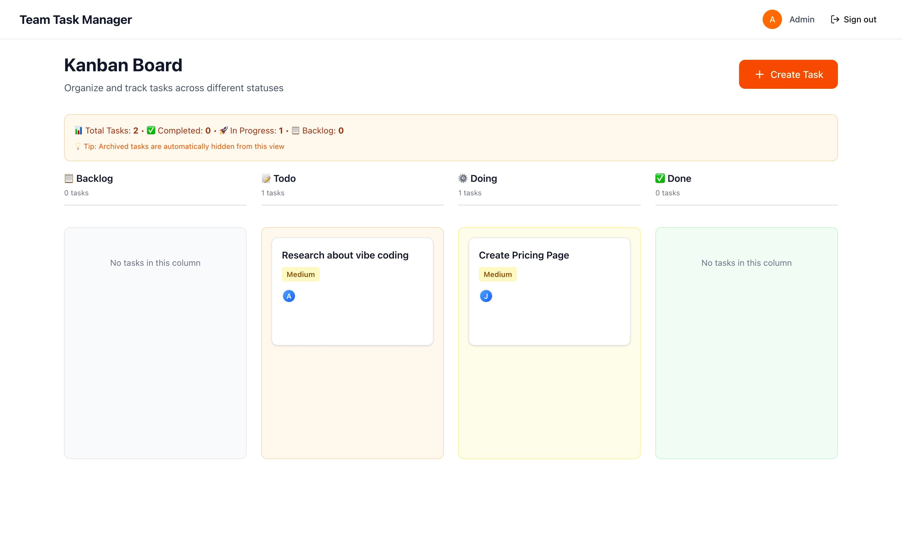Task Management App screenshot